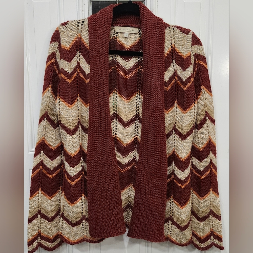 Lineamaglia Italy alpaca wool blend open front loose knit cardigan women…